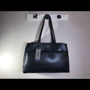 KENNETH COLE REACTION Black Leather Tote NWT